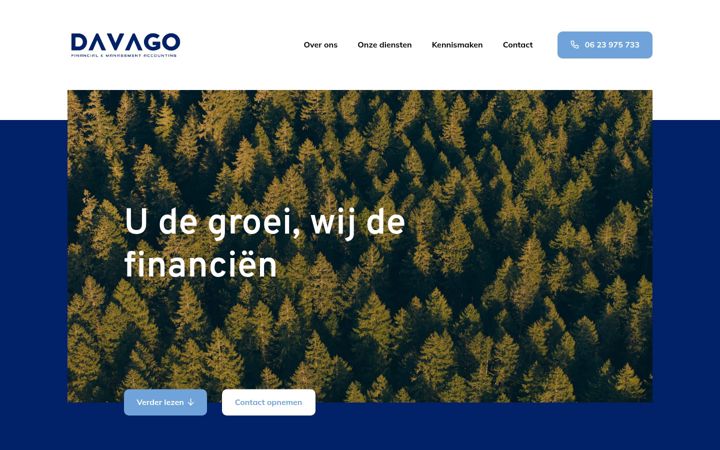 Screenshot van davago.nl