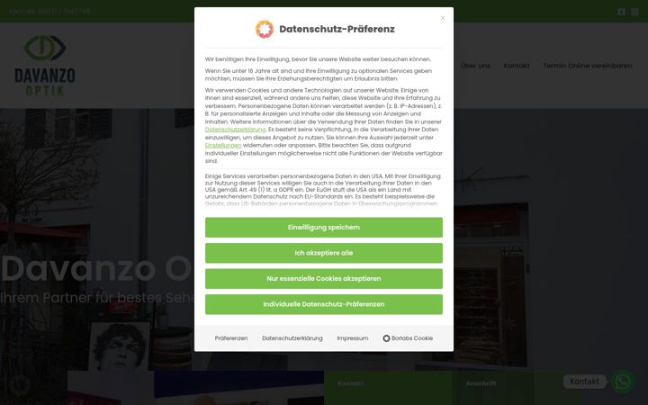 Screenshot of davanzo-optik.de