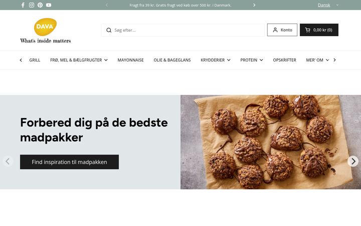 Screenshot ta' davashop.dk