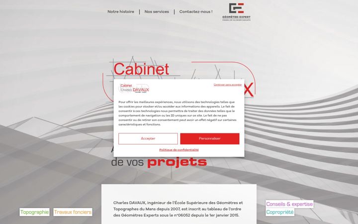 Screenshot stránky davaux-expert.fr