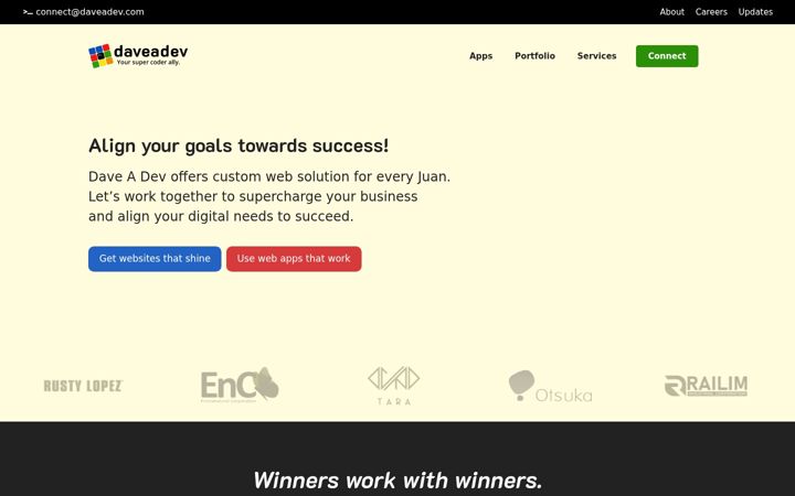 Screenshot of daveadev.com