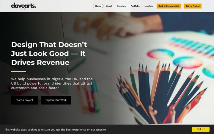 Screenshot of daveartstudio.com