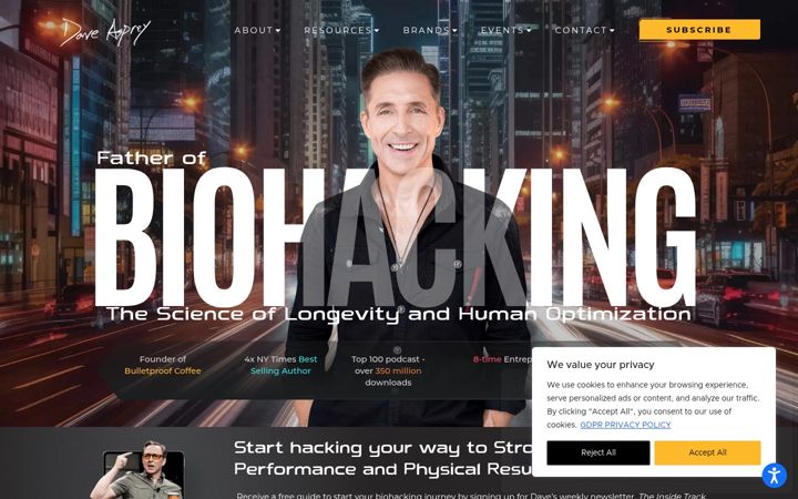 Screenshot of daveasprey.com