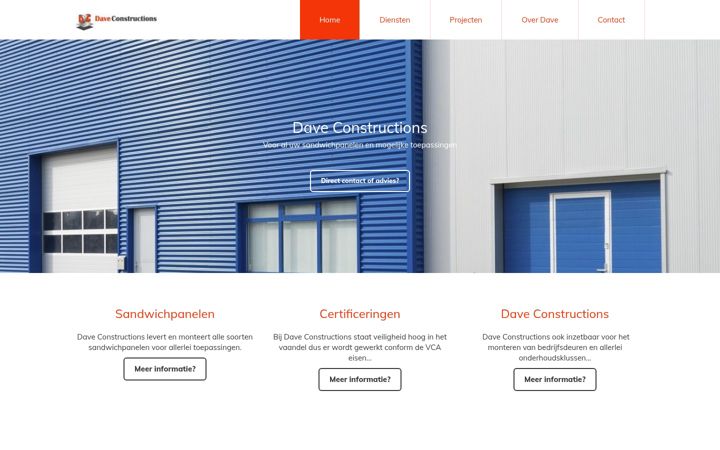 Screenshot van daveconstructions.nl