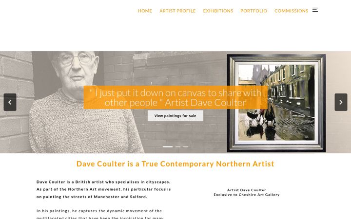 Screenshot of davecoulterart.co.uk