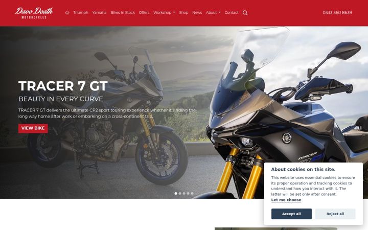 Screenshot of davedeathmotorcycles.co.uk