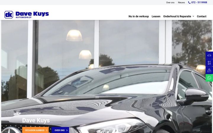 Screenshot van davekuys.nl