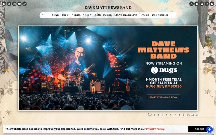 Screenshot of davematthewsband.com