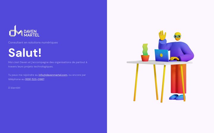 Screenshot of davenmartel.com