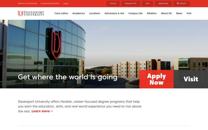 Screenshot of davenport.edu