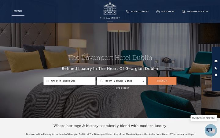 Screenshot di davenporthotel.ie