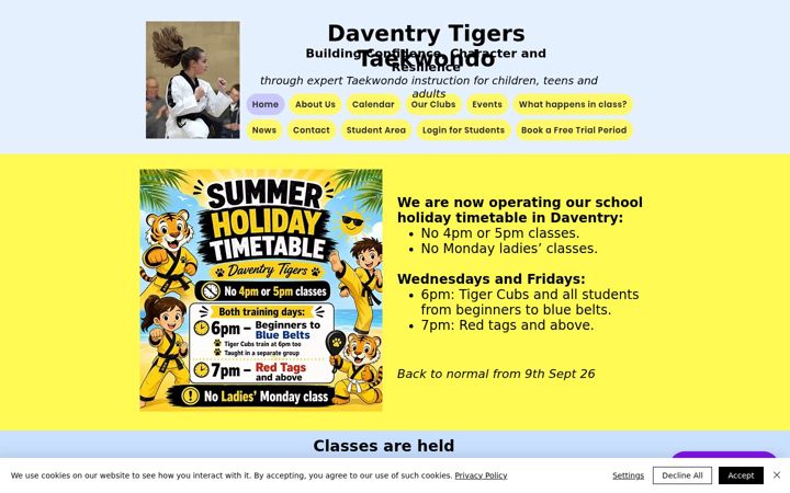 Captura de pantalla de daventrytigers.co.uk