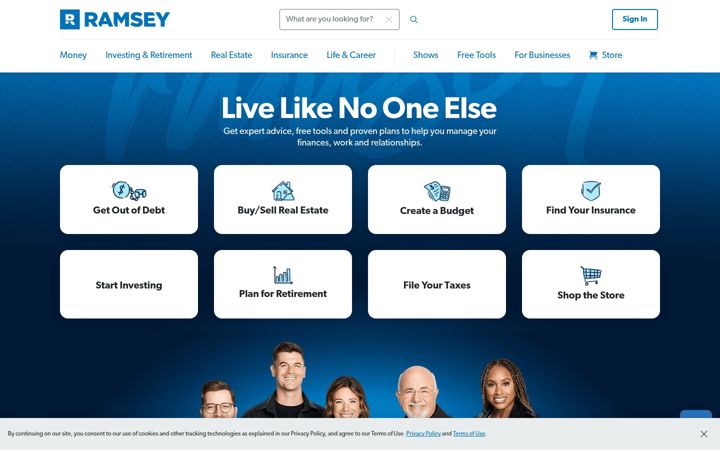 Screenshot van daveramsey.com