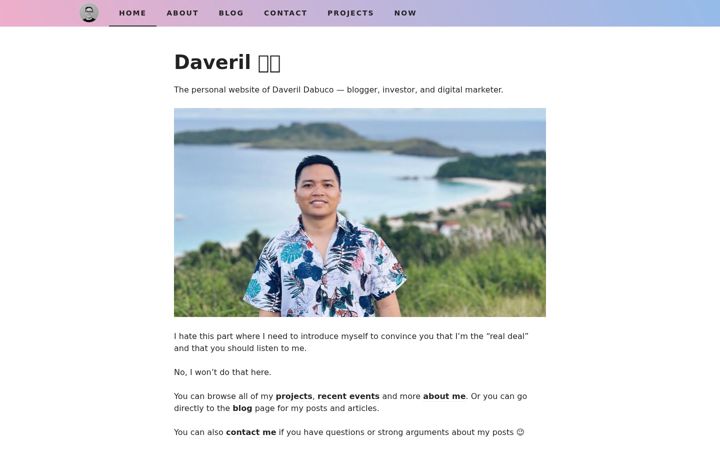 Screenshot of daveril.com