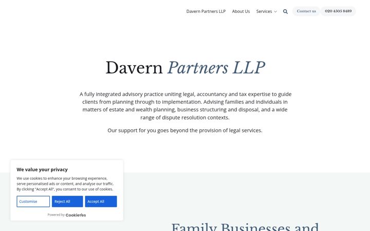 Captura de pantalla de davernpartners.co.uk