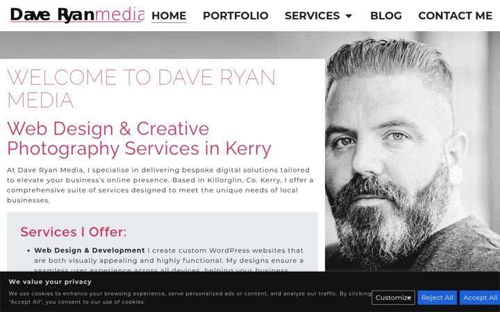 Screenshot of daveryanmedia.com