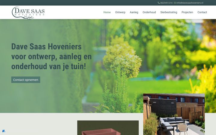 Screenshot di davesaashoveniers.nl