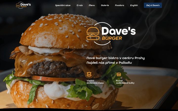 Екранна снимка на davesburger.cz