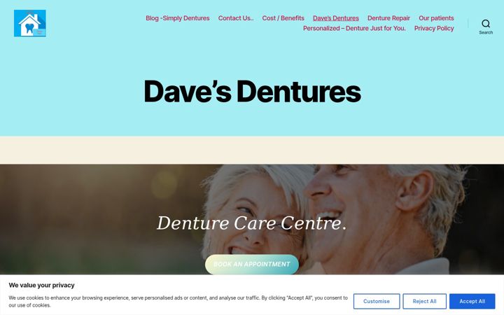 Screenshot of davesdenture.com