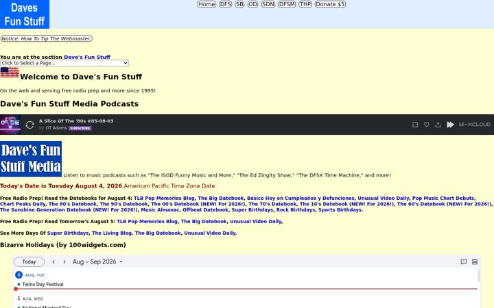 Screenshot of davesfunstuff.com