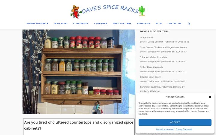 Screenshot of davesspiceracks.com