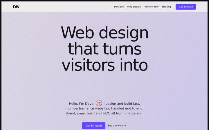 Screenshot of daveweatherall.com