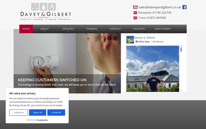 Screenshot of daveyandgilbert.co.uk