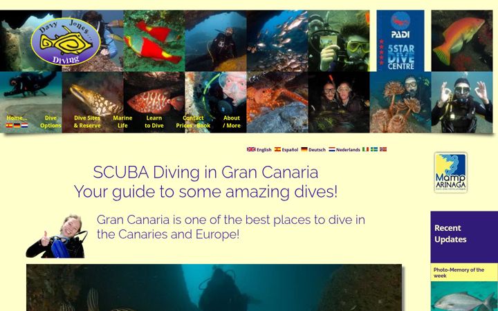 Screenshot of daveyjonesdiving.com