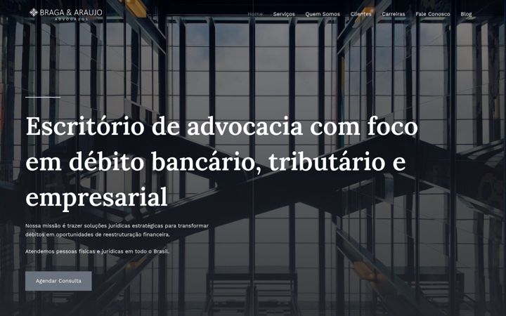 Screenshot stránky daviaraujo.adv.br
