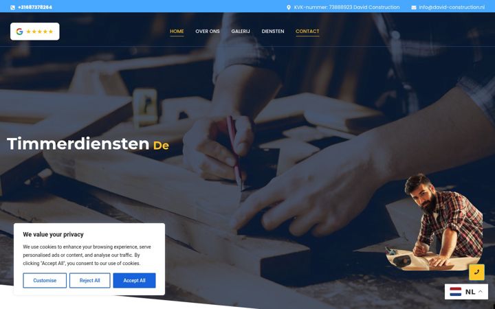 Screenshot di david-construction.nl