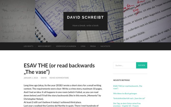 Screenshot of david-schreibt.de