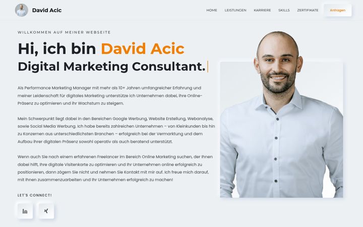 Screenshot of davidacic.de