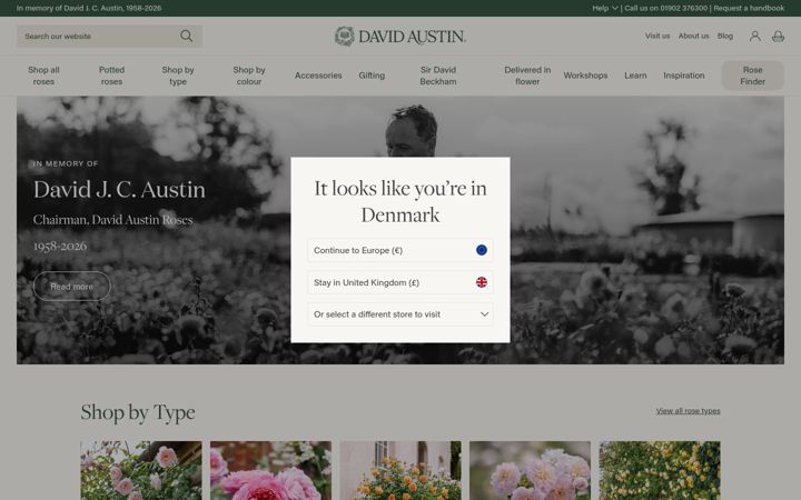 Screenshot of davidaustinroses.co.uk