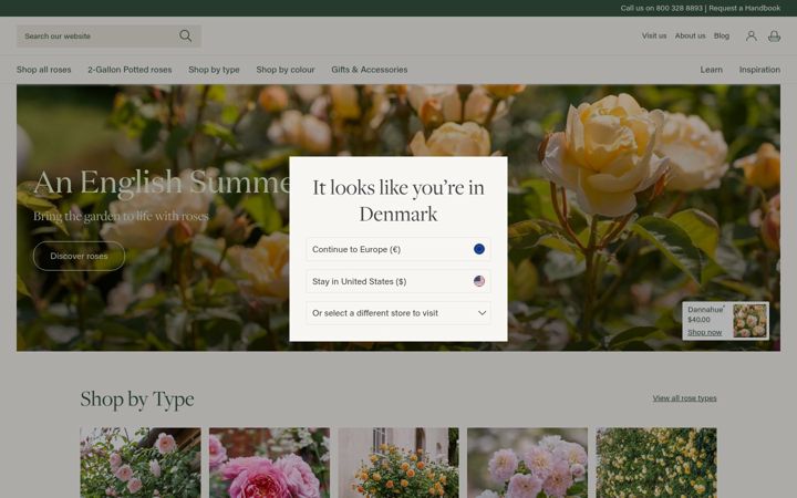 Screenshot of davidaustinroses.com