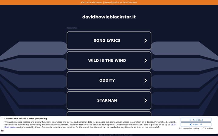 Screenshot of davidbowieblackstar.it
