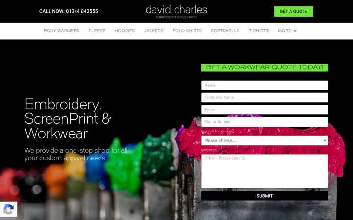Screenshot of davidcharlesembroidery.com
