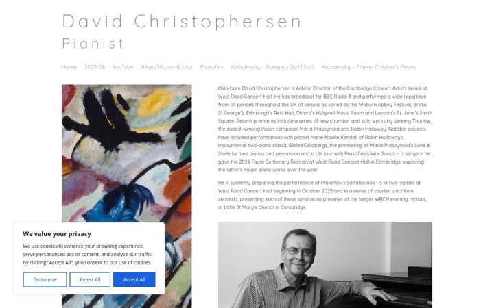 Captura de pantalla de davidchristophersen.co.uk