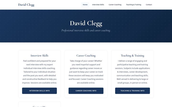 Screenshot of davidclegg.co.uk