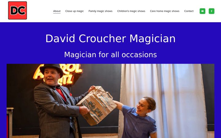 Screenshot of davidcrouchermagic.co.uk