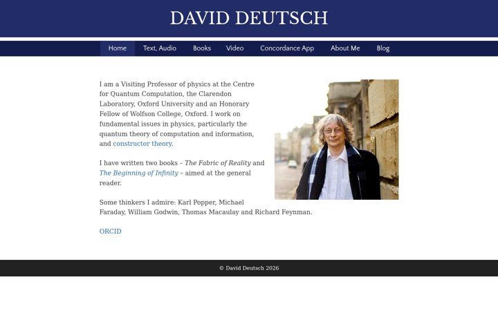 Screenshot of daviddeutsch.org.uk