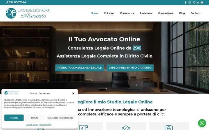 Screenshot von davidebonomi.it