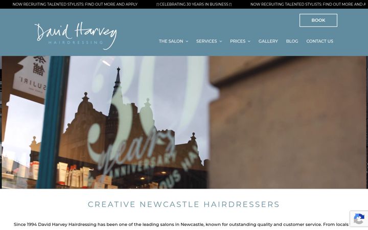 Screenshot von davidharveyhair.co.uk