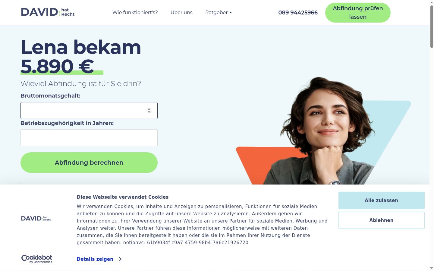 Skærmbillede af samtykkebanneret, som det blev vist før nogen interaktion