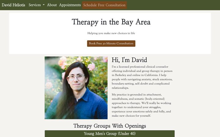 Screenshot of davidheliotis.com