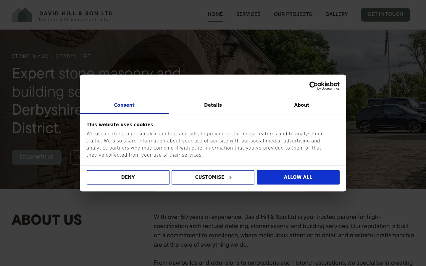 Screenshot del banner di consenso mostrato prima di qualsiasi interazione