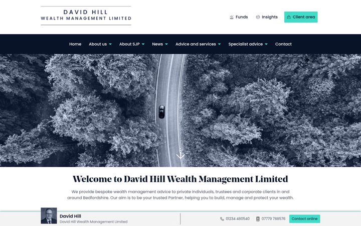 Screenshot von davidhillwealth.co.uk