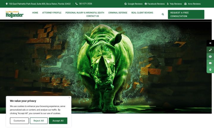 Screenshot of davidhollanderlaw.com