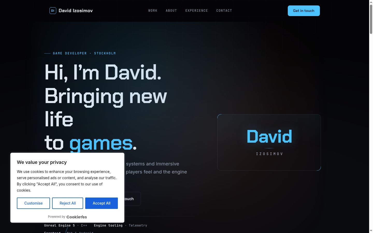 Screenshot del banner di consenso mostrato prima di qualsiasi interazione