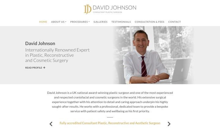 Screenshot of davidjohnsonoxfordplasticsurgeon.co.uk