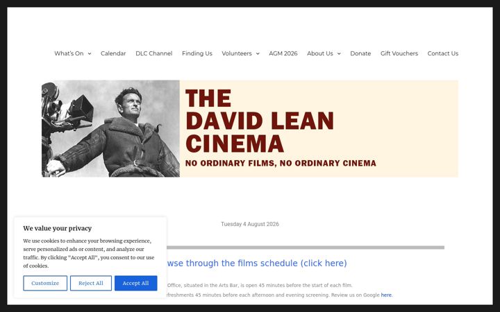 Screenshot von davidleancinema.org.uk